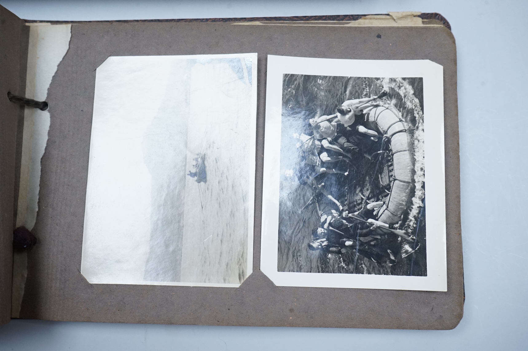 Two WWII naval photo albums, containing an archive of 1940s photographs of the Russian convoy in the Barents Sea, a ship’s concert at Scarpa Flow, a variety of Royal Naval vessels and some aircraft, images aboard HMS Peg